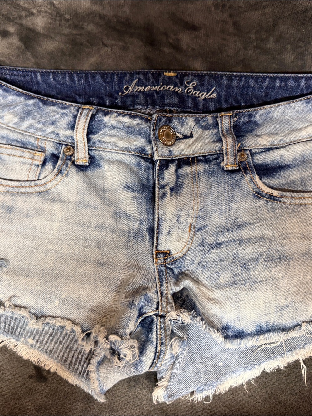 American Eagle Outfitters Light Blue Distressed Denim Cutoff Shorts